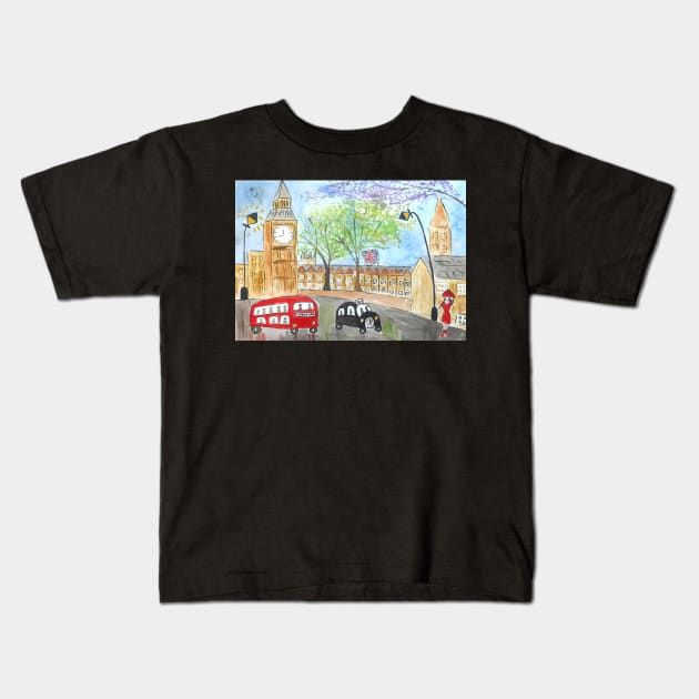 Big Ben, Naive London Image Kids T-Shirt by Casimirasquirkyart